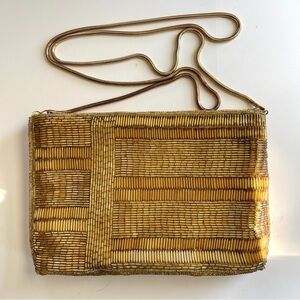 Vintage BIRKS gold beaded purse.